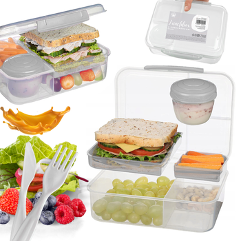 Lunchbox z przegródkami Openhome szary 22x18.6x6cm