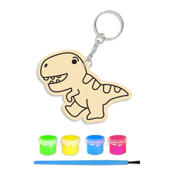 Brelok drewniany do malowania zawieszka dla dzieci kreatywny zestaw dinozaur