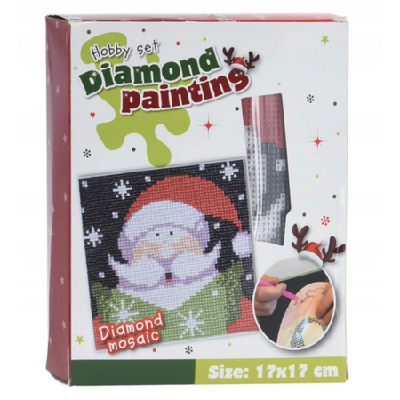 Świąteczny haft diamentowy malowanie diamenty diamond painting 17x17 święta