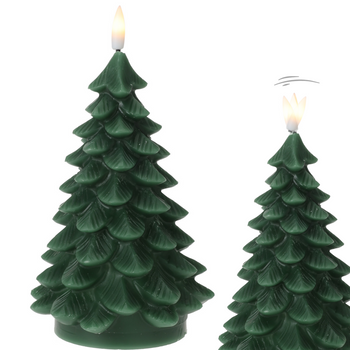 Świeczka led choinka zielona świeca świąteczna 11cm woskowa ruchoma