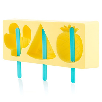 Foremki do lodów na patyku forma silikonowa deser patyczki tropikalne mix kolorów wzór ananas