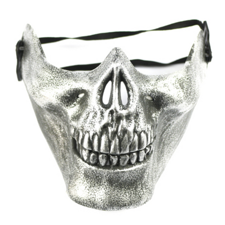 Maska Halloween półmaska kościotrup czaszka srebrna horror szkielet