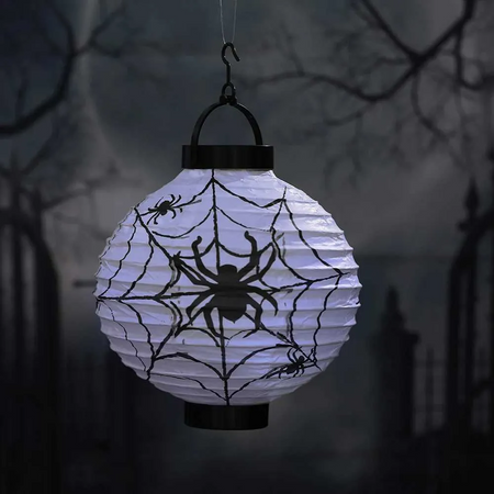 Lampion Halloweenowy papierowy lampka dekoracja Halloween wiszący pajęczyna