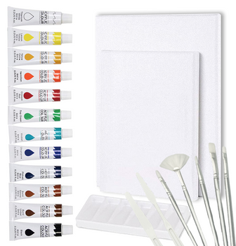 Zestaw do malowania płótna farby pędzle obraz 22el