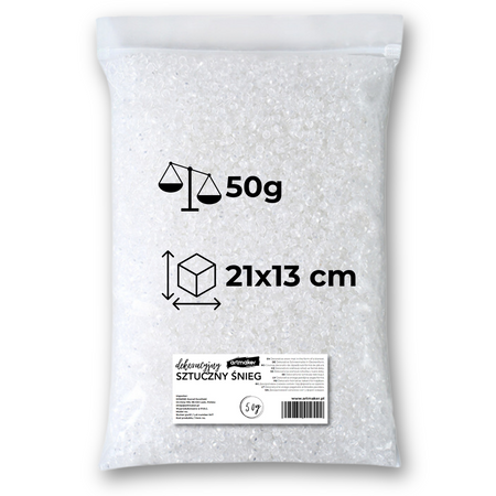Dekoracyjny śnieg w proszku 50g biały Artmaker