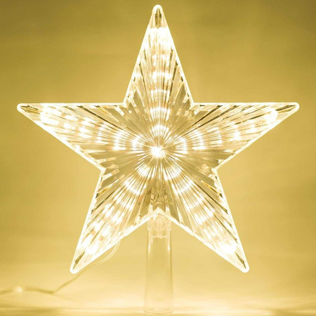 Czubek szpic na choinkę świecący gwiazda led na baterie 21cm