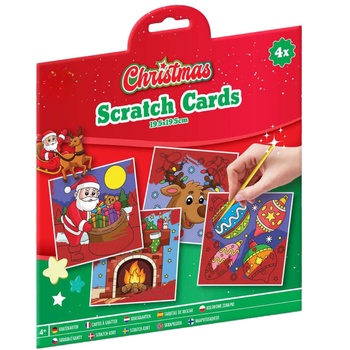 Wydrapywanki świąteczne zdrapki zdrapywanki obrazki 4 szt 19,5x19,5